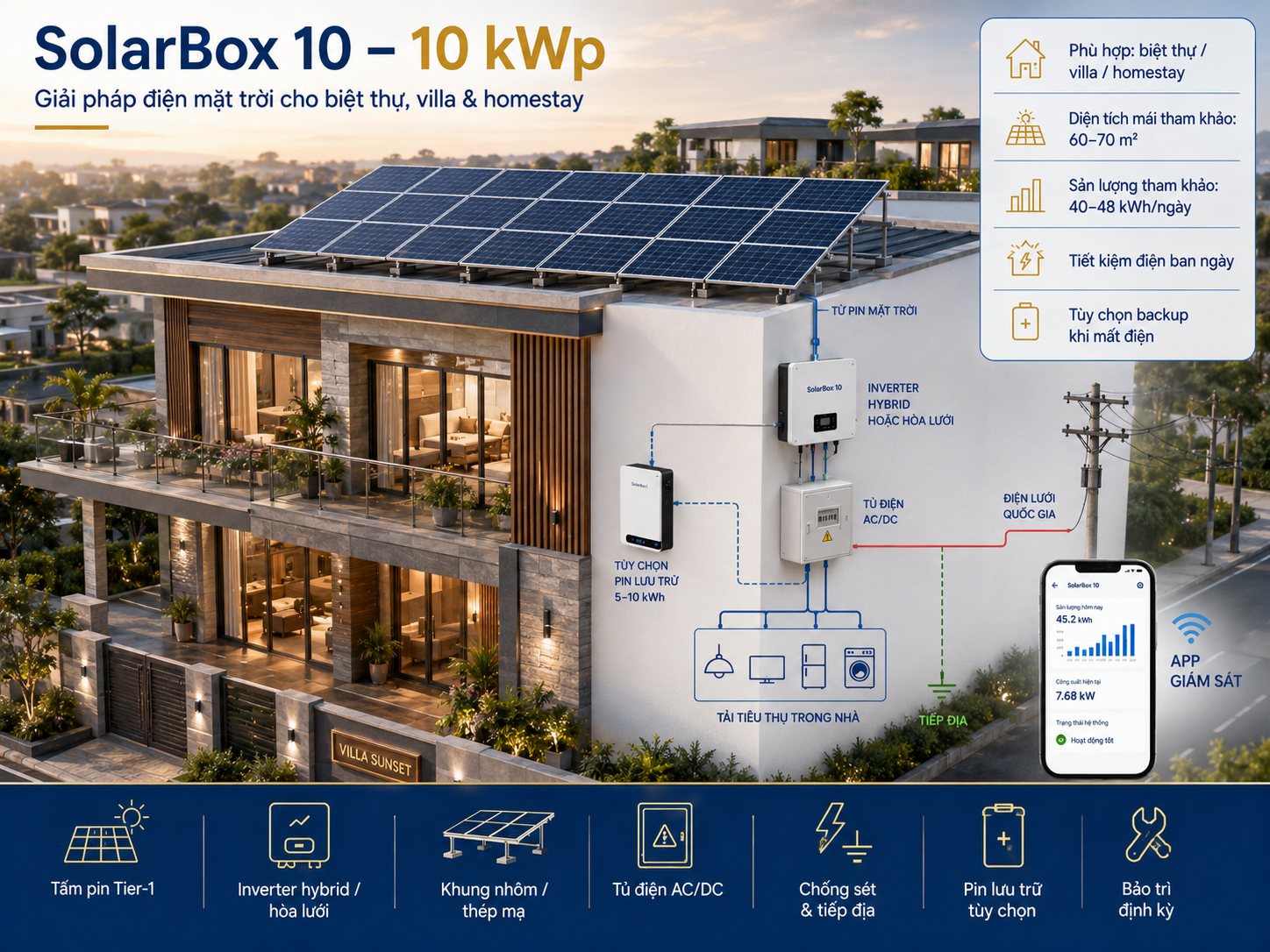 Solarbox điện mặt trời lưu trữ