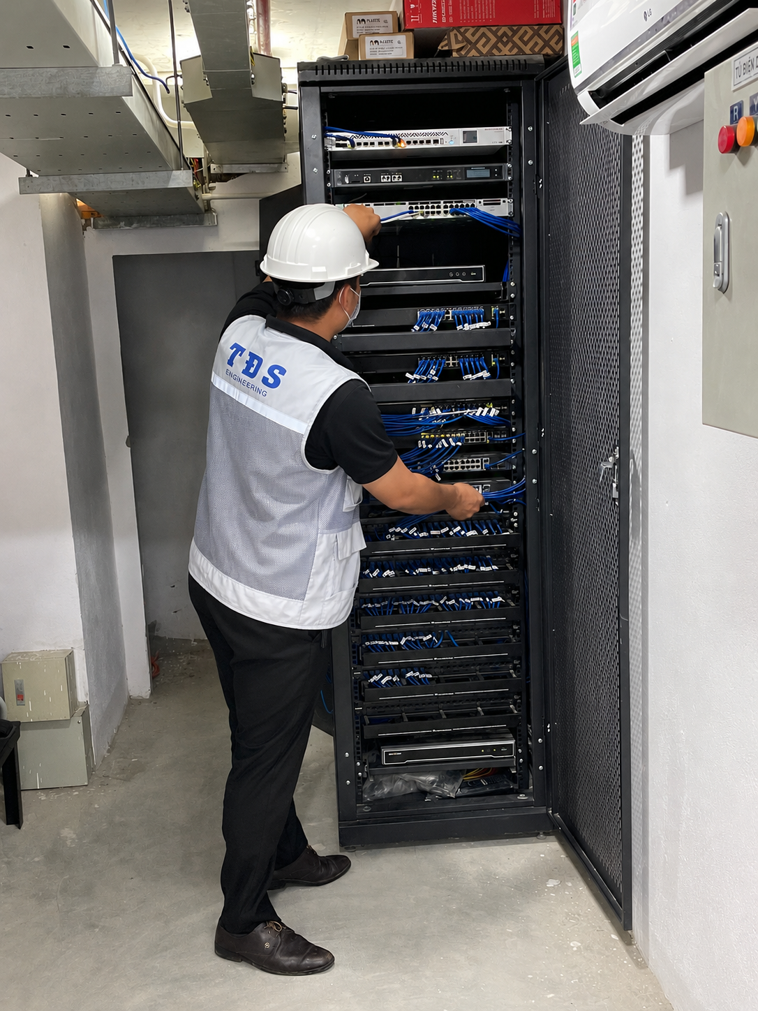 Hệ thống tủ rack tổng tại công trình